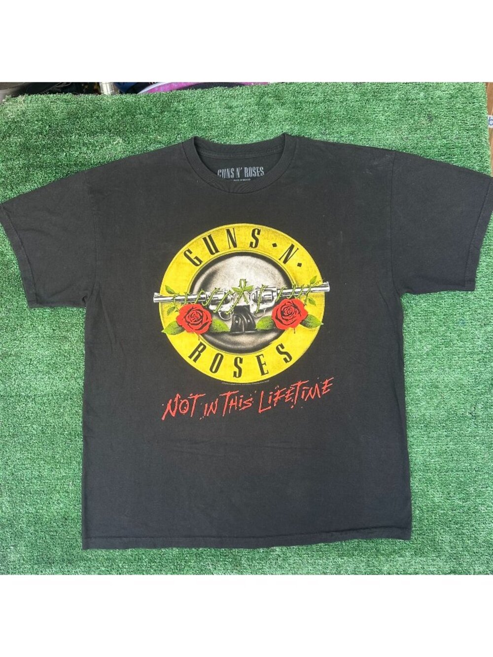 Vintage Y2K Guns N' Roses Tour T-Shirt Black XL Rock Band Tee Metal Retro